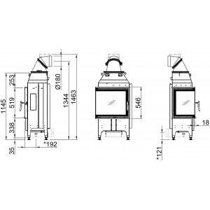 Каминная топка Spartherm Varia 2L-55/2R-55