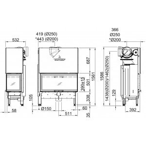 Каминная топка Spartherm Varia 2L-100h/2R-100h 2.0