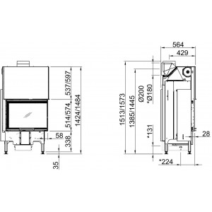 Каминная топка Spartherm Varia 2Lh-57/2Rh-57 5.0