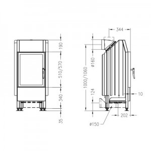 Каминная топка Spartherm Mini R1V RLU с дополнениями