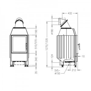 Каминная топка Spartherm Mini Z1 RLU с дополнениями