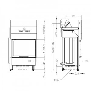 Каминная топка Spartherm Varia 2Rh с дополнениями