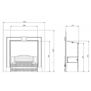 Каминная топка Stovax Kensington (матовая черная)