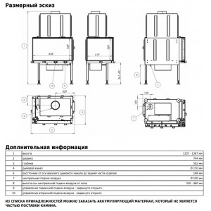Каминная топка ABX Boston (стальная правая)