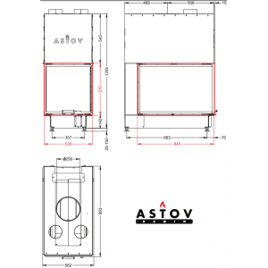 Каминная топка Астов П3С 53(84)57