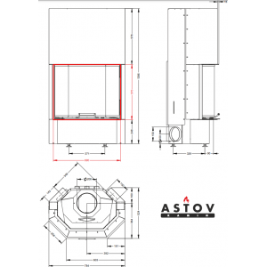 Каминная топка Astov ПП 6957