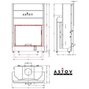 Каминная топка Астов ПС 8063