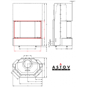 Каминная топка Астов ПП 8857