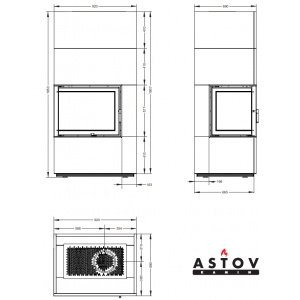 Печь-камин Астов APLIT П2С 700 L
