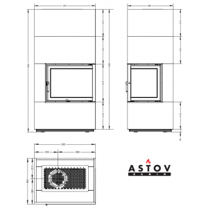 Печь-камин Astov APLIT П2С 700 R