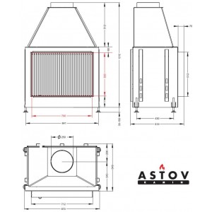 Каминная топка Астов ОПС 700