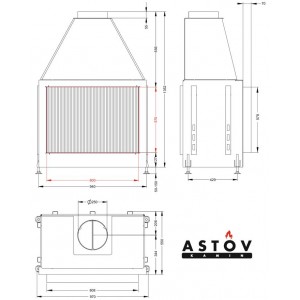 Каминная топка Астов ОПС 800