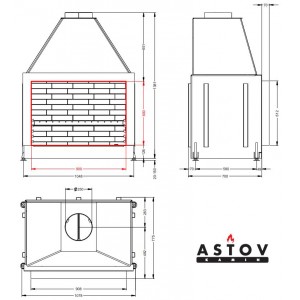 Каминная топка Астов ОПС 900 У