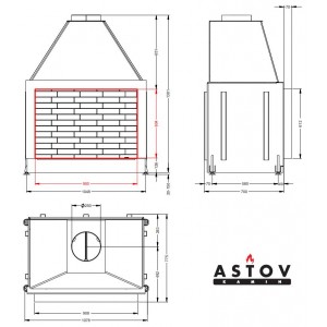 Каминная топка Астов ОПС 900 У