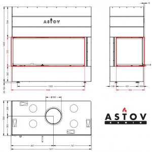 Каминная топка Астов П2С 14057