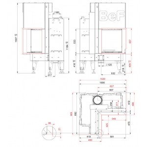 Каминная топка BeF Home Flat V 6 L