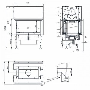 Каминная топка Bef Home Twin V V 8