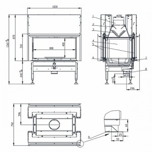 Каминная топка Bef Home Twin V V 9