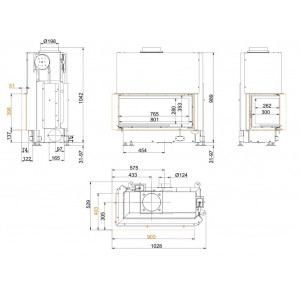 Каминная топка Brunner Architecture-Eck 38/86/36 с левым углом