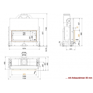 Каминная топка Brunner Architecture 38/86 K (уменьшенная топка)