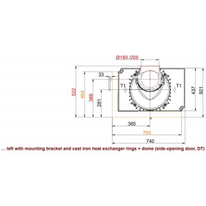 Каминная топка Brunner BKH 5.0 Corner 42-66-42 DTL/DTR