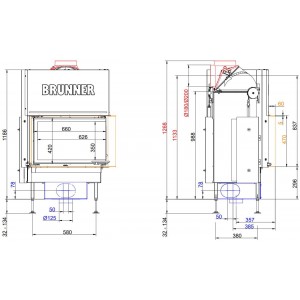 Каминная топка Brunner BKH 5.0 Corner 42-66-42 STL/STR