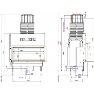 Каминная топка Brunner BKH 5.0 Corner 42-98-42 STL/STR