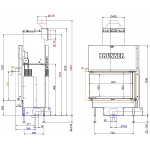 Каминная топка Brunner BKH 5.0 Corner 50-82-42 STL/STR