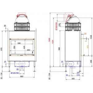 Каминная топка Brunner BKH 5.0 Flat 42-66 DT