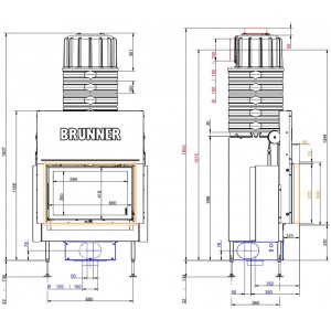 Каминная топка Brunner BKH 5.0 Flat 42-66 ST