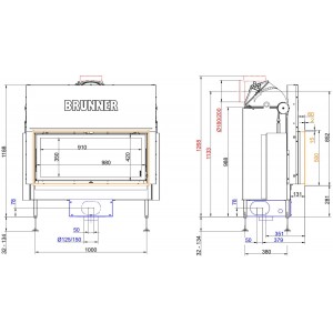 Каминная топка Brunner BKH 5.0 Flat 42-98 ST