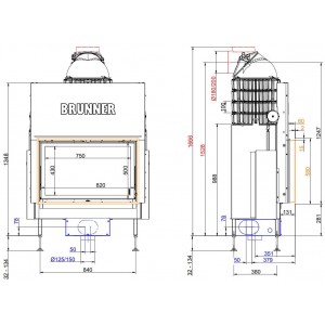 Каминная топка Brunner BKH 5.0 Flat 50-82 ST