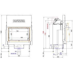 Каминная топка Brunner BKH 5.0 Flat 50-82 ST