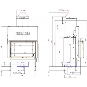 Каминная топка Brunner BKH 5.0 Flat 50-82 ST