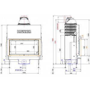 Каминная топка Brunner BKH 5.0 Flat 50-98 ST
