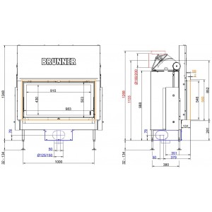 Каминная топка Brunner BKH 5.0 Flat 50-98 ST