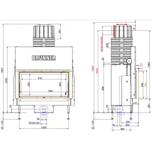 Каминная топка Brunner BKH 5.0 Flat 50-98 ST