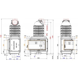 Каминная топка Brunner HKD 11 Corner DTL/DTR