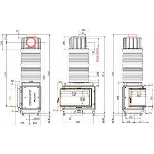 Каминная топка Brunner HKD 11 Corner DTL/DTR
