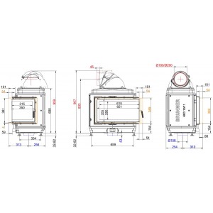 Каминная топка Brunner HKD 11 Corner DTL/DTR
