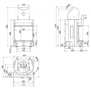 Каминная топка Brunner Compact 51/67 сферическое стекло, горизонтальное открытие (без подъема)