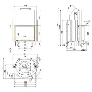 Каминная топка Brunner Compact 51/67 сферическое стекло, вертикальное открытие (с подъемом)