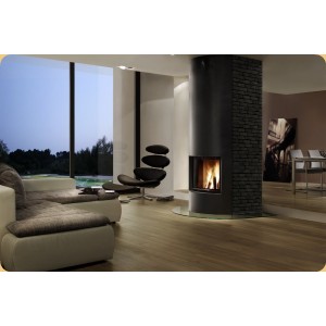 Каминная топка Brunner Compact 57/67 сферическое стекло, вертикальное открытие (с подъемом)