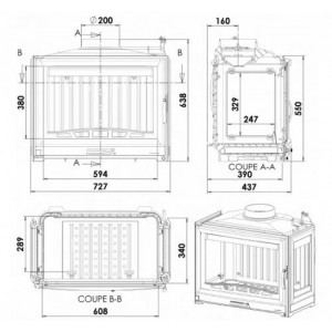Каминная топка Chazelles D70 D+GV