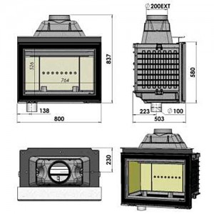 Каминная топка Chazelles HP 800 L