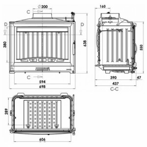 Каминная топка Chazelles D70V