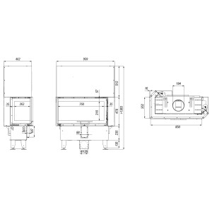 Каминная топка Defro Home Intra Slim ME BL G