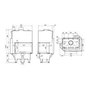 Каминная топка Defro Home Riva SM BL G SHORT