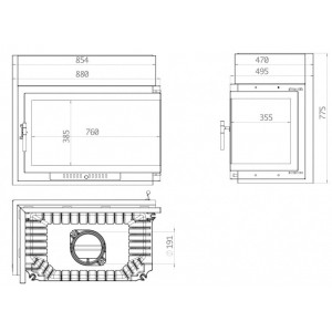 Каминная топка Echa-Tech Font 800 R