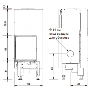 Каминная топка Edilkamin Windo2 95 dx